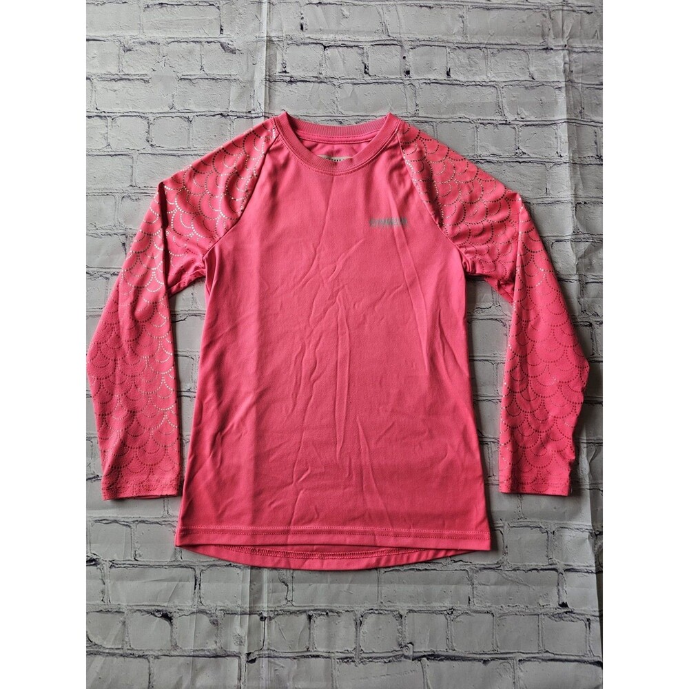 Magellan Outdoors Girls Pink Long Sleeve‎ Shirt Mermaid Scale Sleeves S (7)